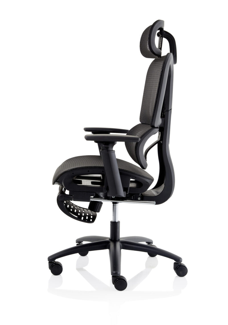 horizon executive mesh chair with height adjustable arms and footrest