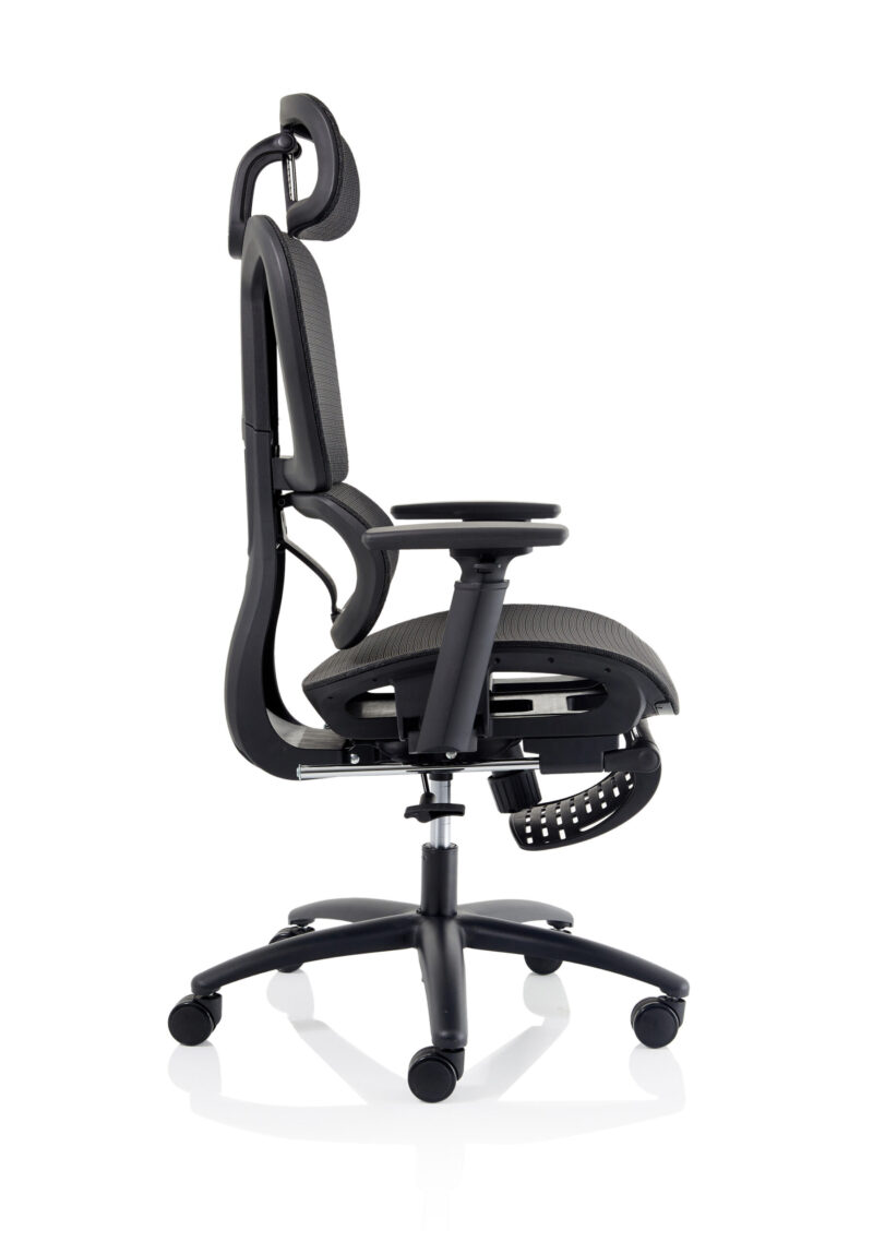 horizon executive mesh chair with height adjustable arms and footrest