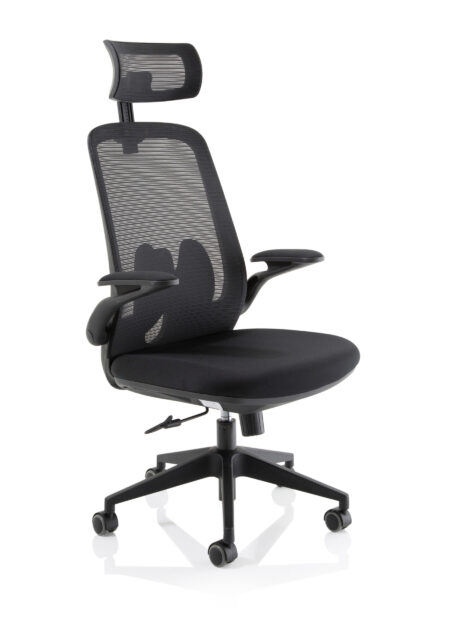 sigma executive mesh chair with folding arms