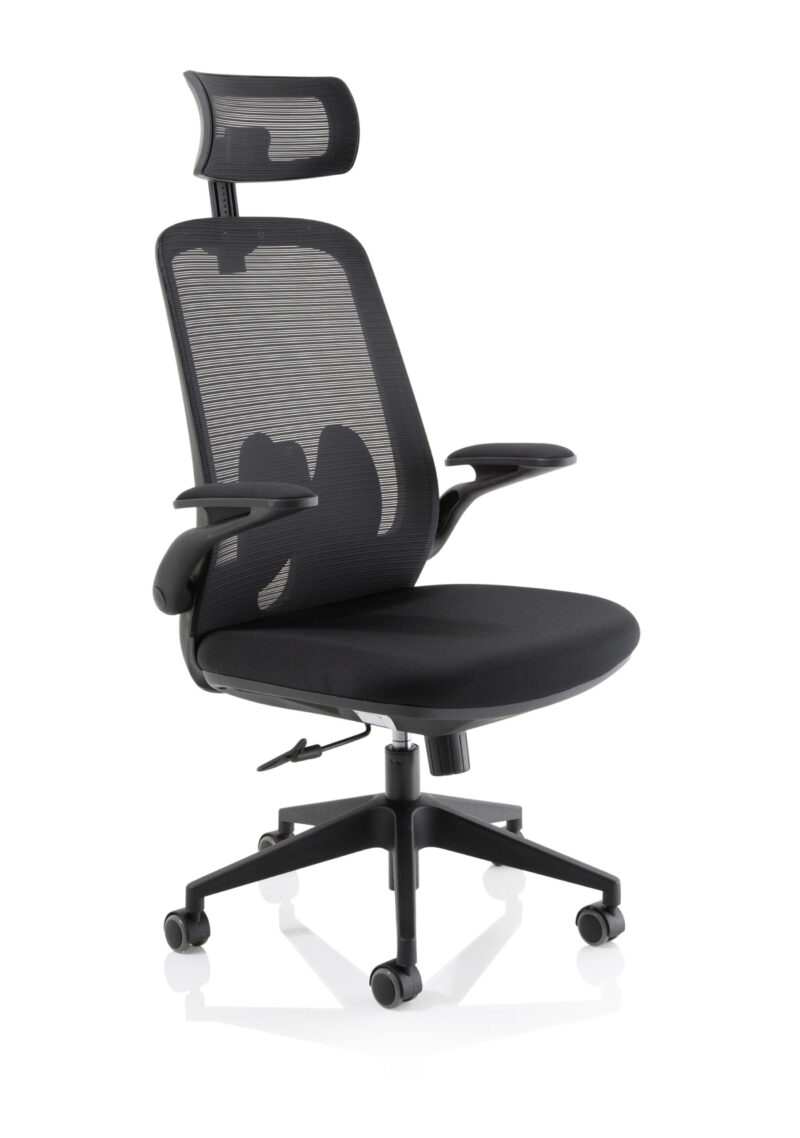 sigma executive mesh chair with folding arms