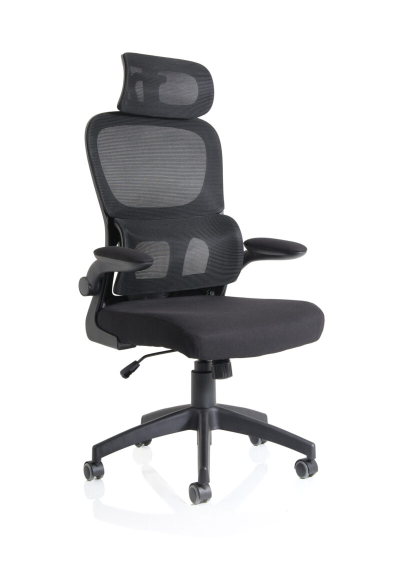 iris task operator mesh back fabric seat with headrest