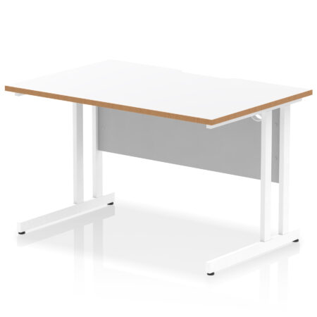 impulse scalloped edge 1200mm straight desk cantilever leg