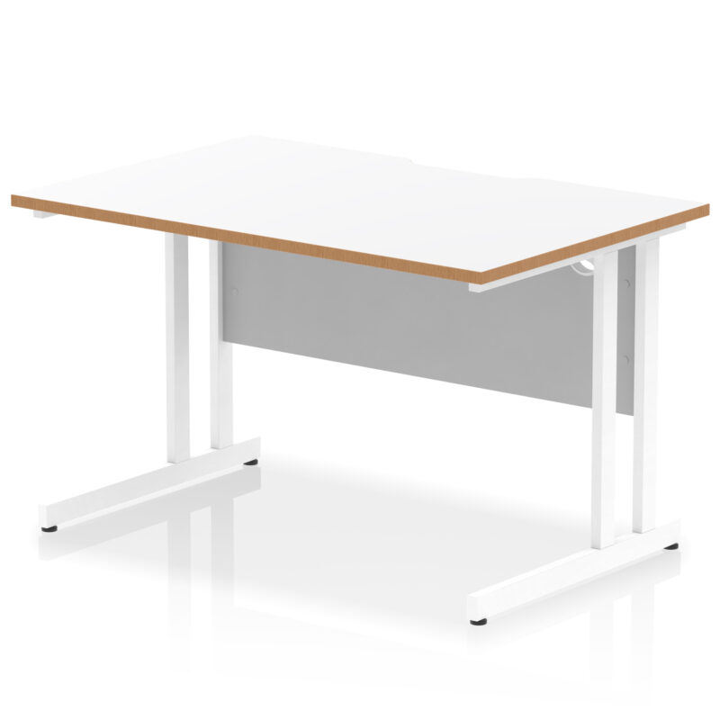 impulse scalloped edge 1200mm straight desk cantilever leg