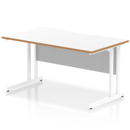 impulse scalloped edge 1400mm straight desk cantilever leg
