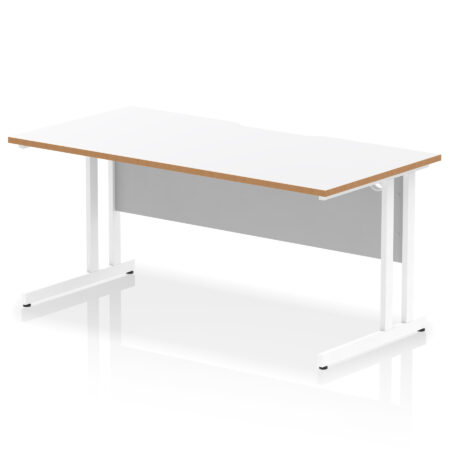 impulse scalloped edge 1600mm straight desk cantilever leg