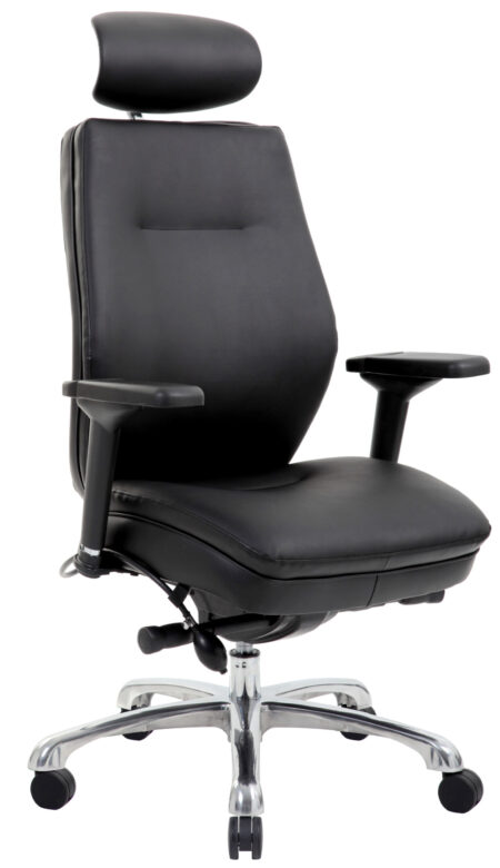 domino high back black ergonomic posture chair with arms and headrest