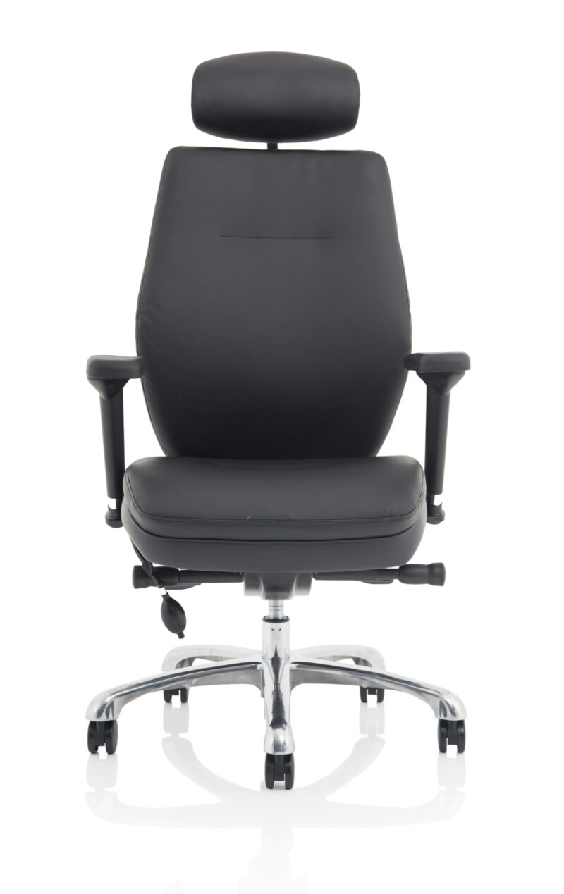 domino high back black ergonomic posture chair with arms and headrest