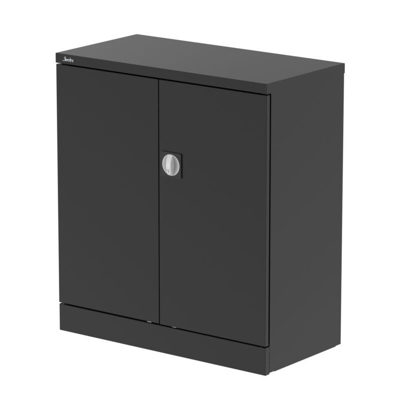qube stationery 2 door cupboard with shelves