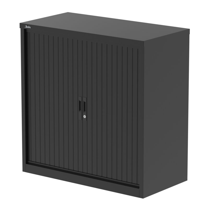 qube side tambour cupboard with shelves