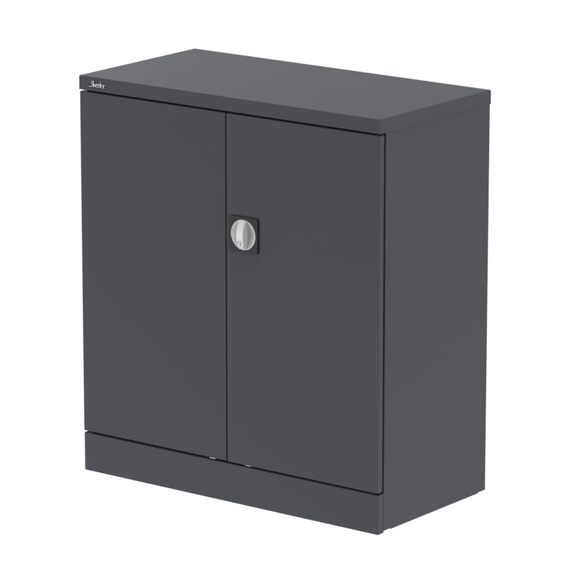 qube stationery 2 door cupboard with shelves