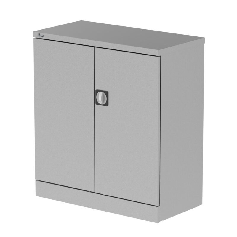 qube stationery 2 door cupboard with shelves