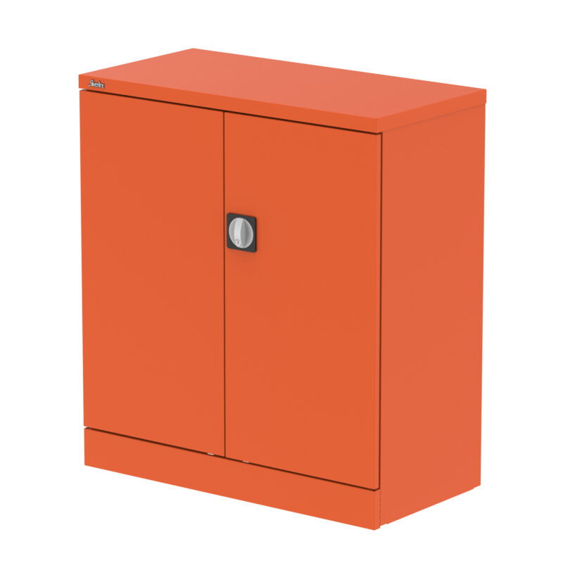 qube stationery 2 door cupboard with shelves