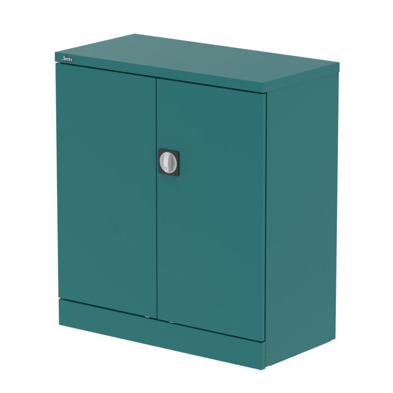 qube stationery 2 door cupboard with shelves