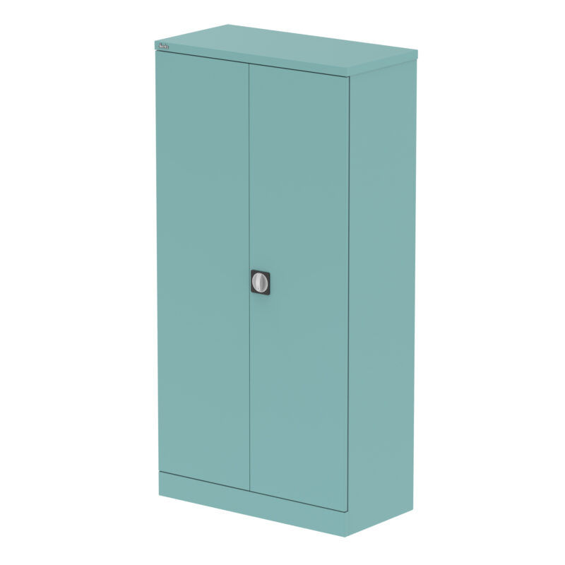 qube stationery 2 door cupboard with shelves