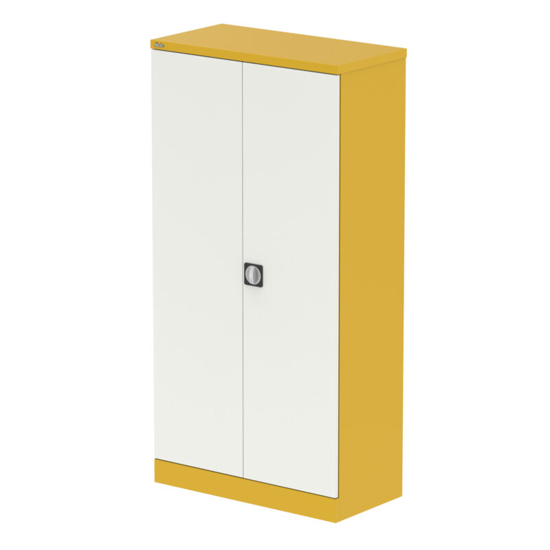 qube stationery 2 door cupboard with shelves