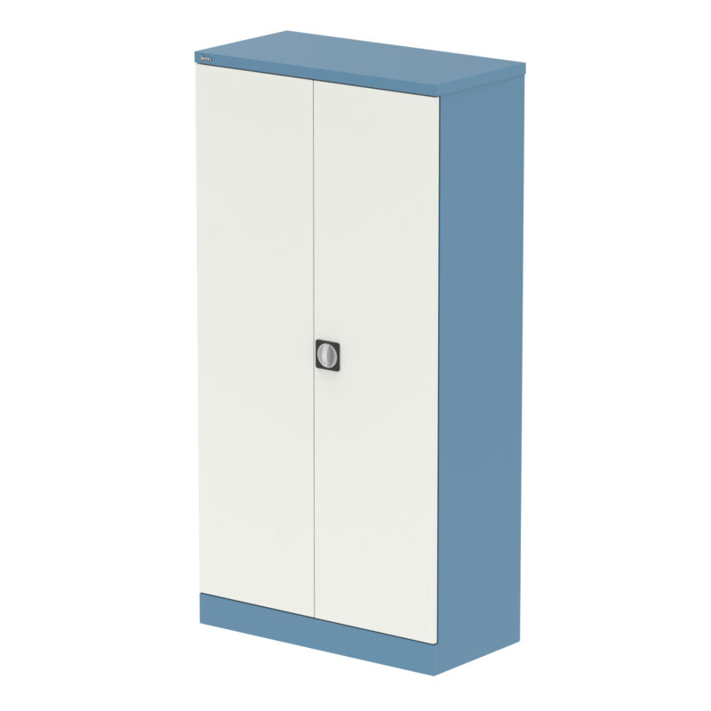 qube stationery 2 door cupboard with shelves